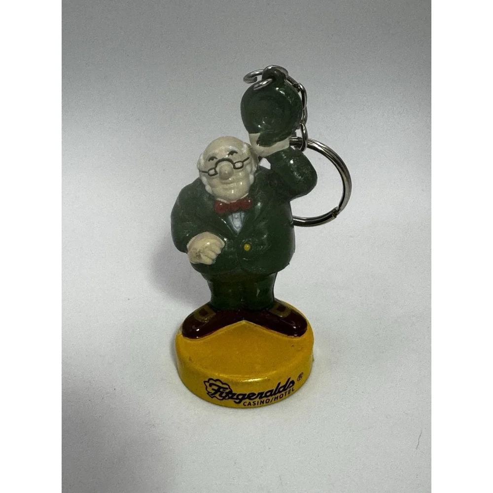 Vintage Mr O' Lucky Leprechaun Fitzgerald's Casino Hotel Keychain Las Vegas 3